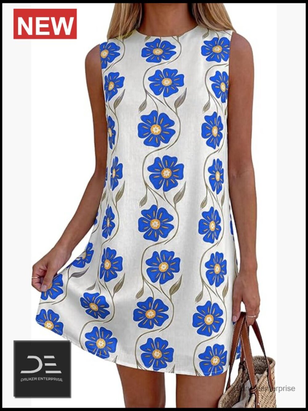 Elegant Floral A-Line Short Party Dress with Pockets